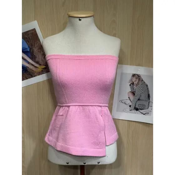 Blusa Modal Peplum Tecelada Sem Alças