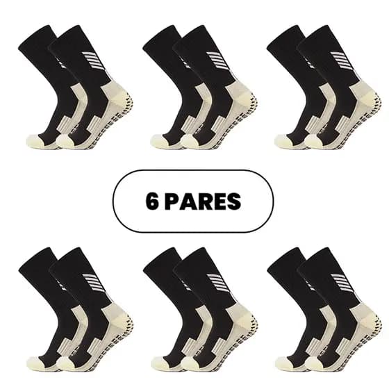 Jcolour Kit 6 Meias de futebol tubo médio meias esportivas de corrida antiderrapante 40-46