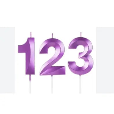 Vela de Aniversário Unidade Design Perolizada Roxo - Decoração