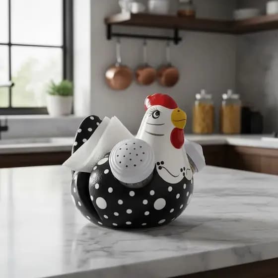 Galinha Galheteira Para Cozinha Saleiro Palito e Porta Guardanapo