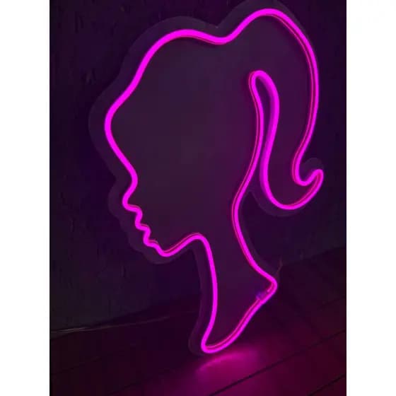 Painel de Led Neon - Barbie 30x40cm CM Rosa