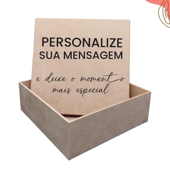 Caixa Personalizada em MDF Cru 15x15x5 Presente Exclusivo Especial Personalizado Artesanato Criativo