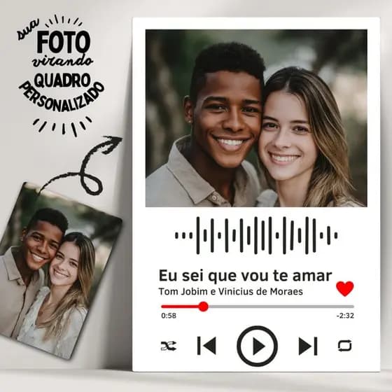 Quadro Personalizado Dia Dos Namorados - Dê um presente Exclusivo! - Modelo Música