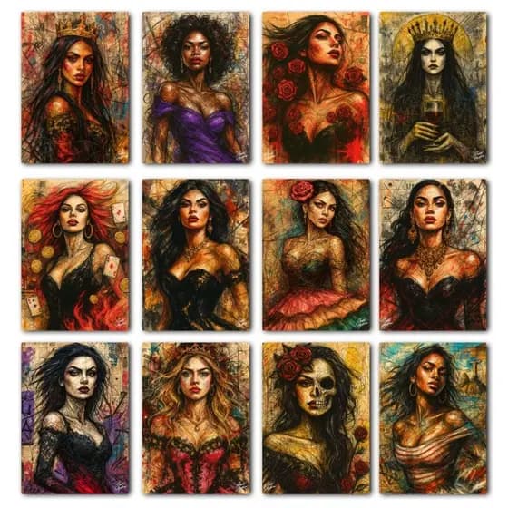 Pomba Gira - Quadro Decorativo - As Mais Cultuadas, Coleção Rabiscos Umbanda /Candomblé Exclusivo