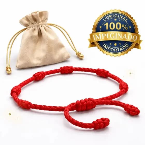 Pulseira Vermelha 7 Nós Kabalah contra mal olhado e atrair prosperidade (produto original)
