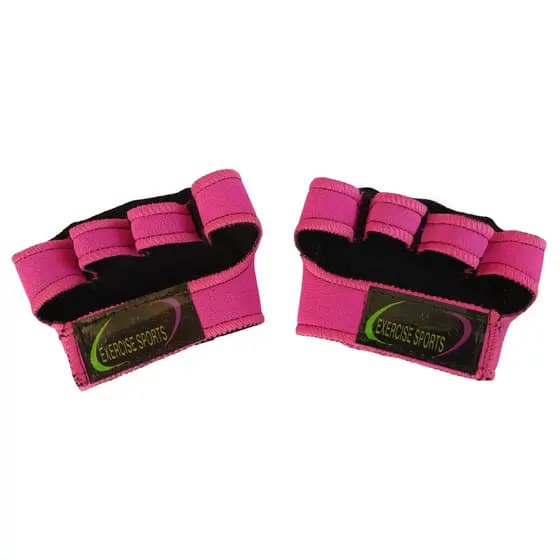 Luva Academia, Musculação - Modelo com Meia Luva Rosa
