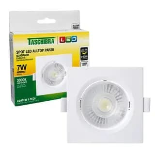 Spot de Led 7w Embutir Luminária Teto Alltop Par20 Quadrado 6500K 4000K 3000K Bivolt Taschibra