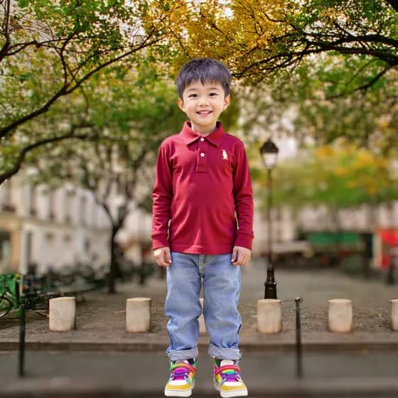 Camisa manga Longa Gola Polo Infantil Menino Blusa Roupa de Criança Fashionista Blogueirinho Natal