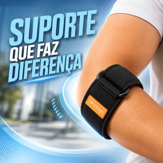 Cotoveleira Hidrolight Tennis Elbow Ajustável Epicondilite Faixa Neoprene Tensor Cotovelo Preto