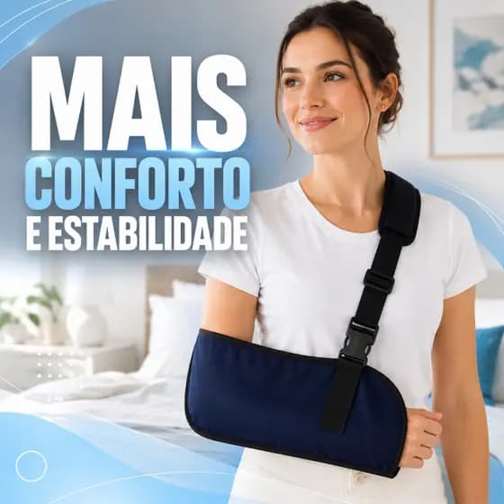 Tipoia Ortopédica Imobilizadora de Braço e Ombro Bilateral Ajustável Pós Operatório com Velcro