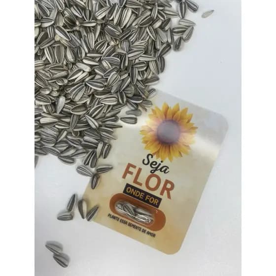 Card+capsula com sementes de girassol ,mimos para cliente ,lembrancinha personalizada, outubro rosa
