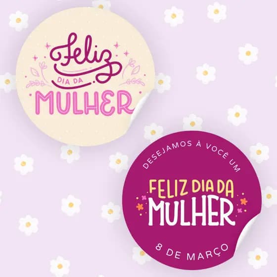 Adesivos de Dia das Mulheres Etiquetas Adesivas para Embalagens Feliz dia da Mulher
