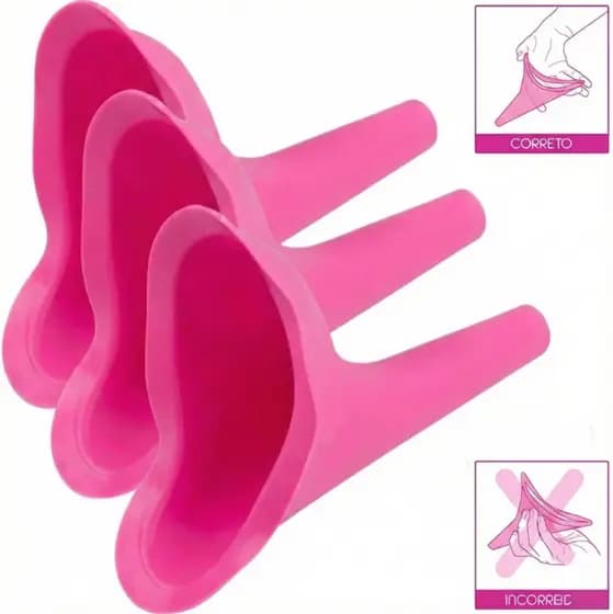 Kit 3 Urinol Feminino Portátil para Urinar em Pé Mijador Higiênico Reutilizável Viagem