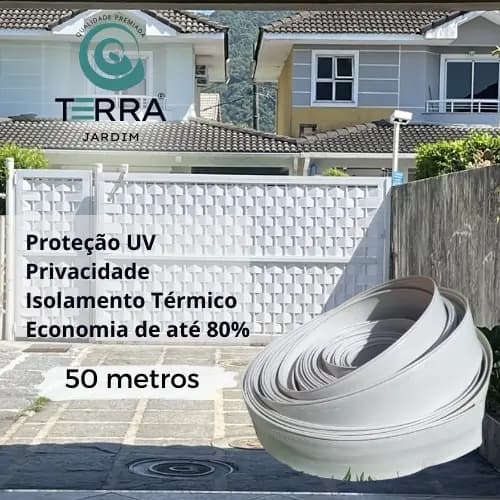 Fechamento De Portao Fita Pvc Divisor De Grama 50Metros X 10cm altura COR BRANCO