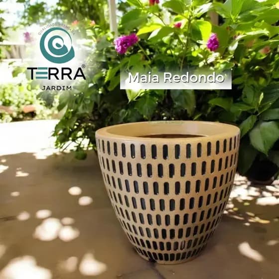 Vaso Maia Redondo, Vaso Premium, Vaso Área Interna e externa, Vaso para hall de entrada, Vaso decorativo.