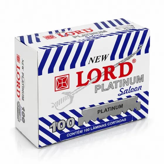 Lord Platinum 100 Meias Lâminas Para Barbear Original Profissional Alta Qualidade