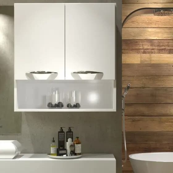Armário de parede para cozinha com nicho multiusos duas portas