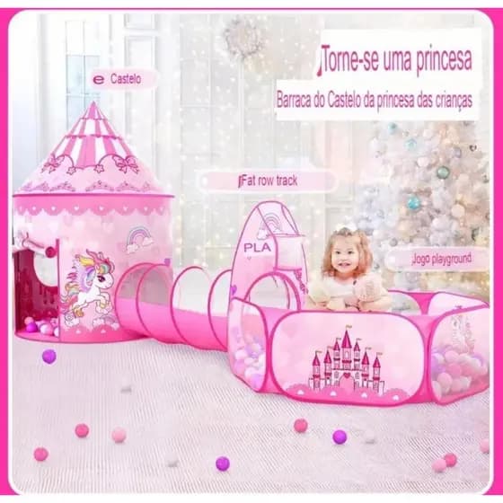 Barraca Toca Tunel 3x1 Diversao Turma Princesa