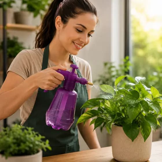 Pulverizador Manual Pressão 1,6L Borrifador Multiuso Jardim Plantas Limpeza Carro Vidros