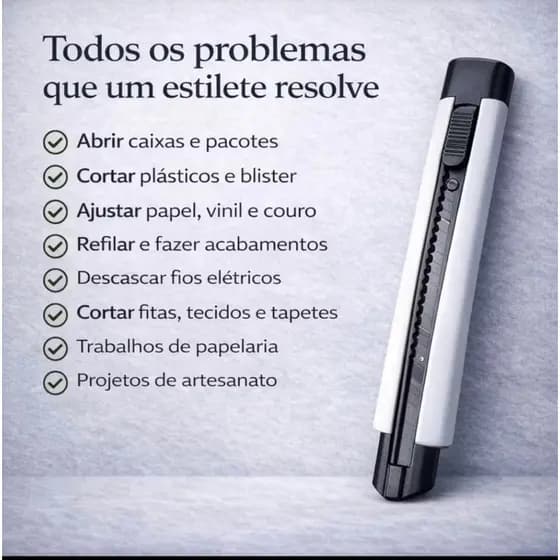 Estilete Profissional Retrátil Reforçado 18mm Cortador de Caixa Papelão Plástico Uso Doméstico e Trabalho Pesado
