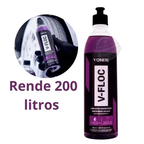 Vonixx V-floc Shampoo Automotivo Super Concentrado 500 ml Rende 200 Litros Estética Automotiva
