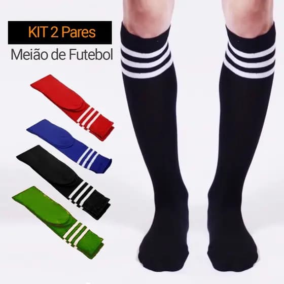 Kit De Pares Meião De Futebol Adulto Listras Jogador Goleiro Esporte