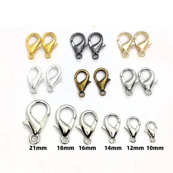 50 Peças Ganchos Com Fecho Lagosta , Para Colar , Fabricação De Joias (10 * 5mm , 12 * 6mm , 14 * 7mm , 16 * 9mm , 21 *