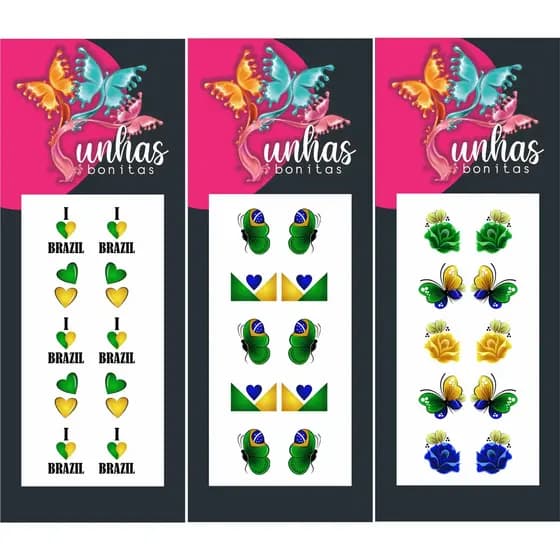 120 Adesivos De Unhas 3d Brasil Atacado Revenda