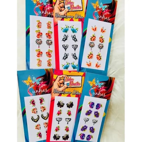 50 Adesivos Unhas 3d Com Jóias KAJ-05