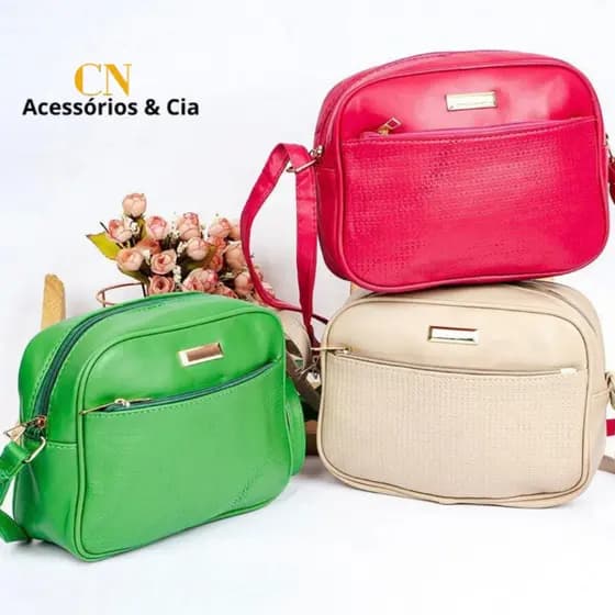 Bolsa Transversal Feminina Tiracolo com Alça de Ombro