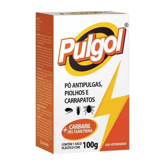 Talco Antipulgas Piolhos e Carrapatos Pulgol Vetbras 100G Talco anticarrapatos