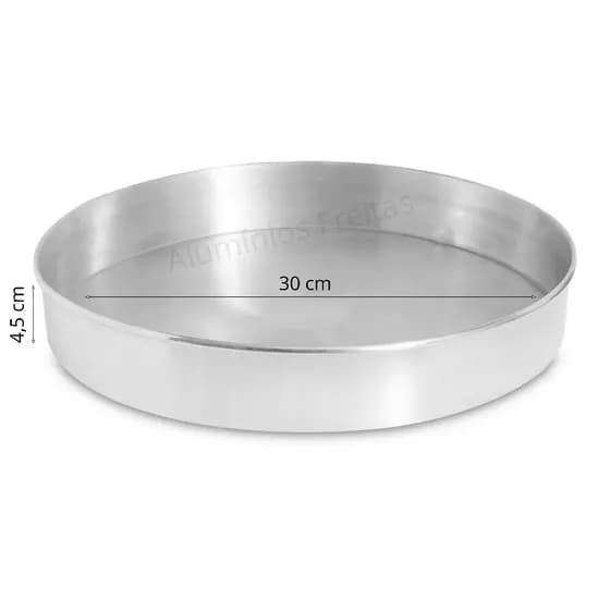 Forma Assadeira Redonda 30x4cm Profissional Bolo Torta Quiche Alumínio 1 Unidade
