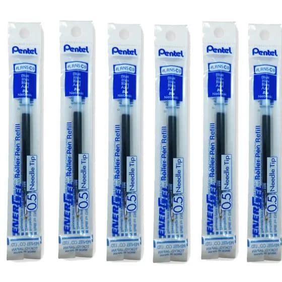 REFIL CARGA CANETA GEL 0.5 LRN5-C AZ KIT 6UN - PENTEL