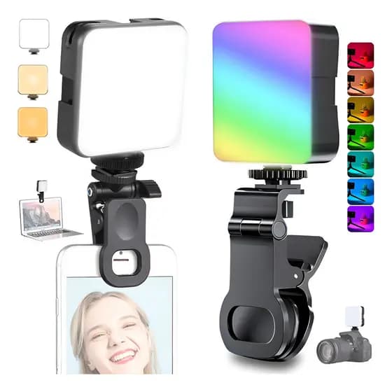 Mini Iluminador Portátil Rgb Colorido Luz De Preenchimento