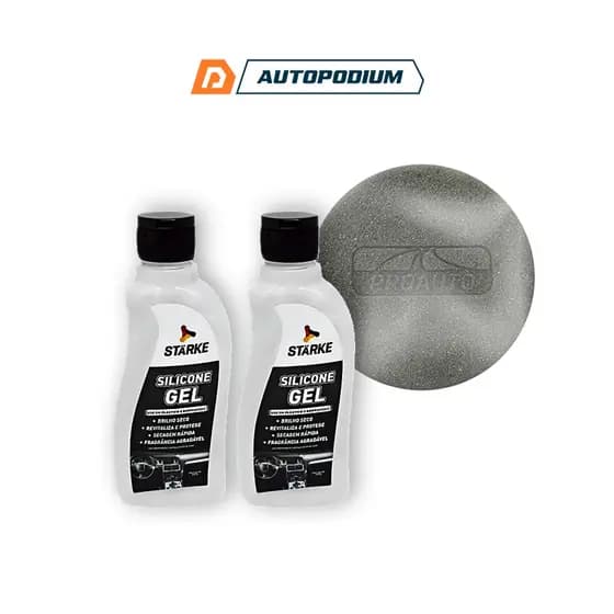 Kit 2 Silicone Automotivo Gel Perfumado Starke 200G + Esponja Aplicadora Proauto