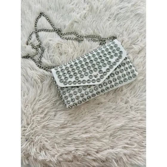 Bolsa Elegante Branca em pedraria