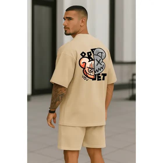 Camiseta Oversized Masculina Urso Bear | Estilo Urbano Minimalista | Algodão Premium