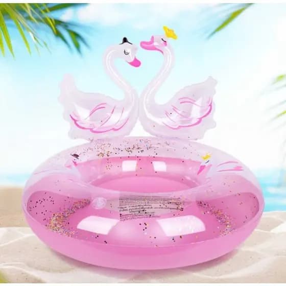 Boia Inflável Redonda Cisne C/ Glitter Para Piscina 70 CM- 1683-4