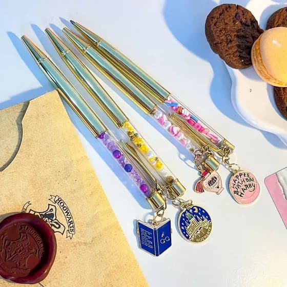 Caneta Luxo Harry Potter Com Pingente