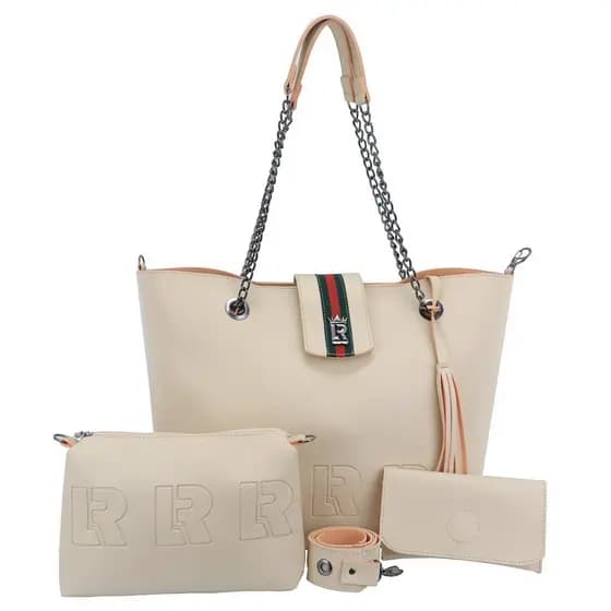 KIT BOLSA 03 EM 01 COURO ECOLOGICO LUXO PREMIUM LANCAMENTO 2026 LR04