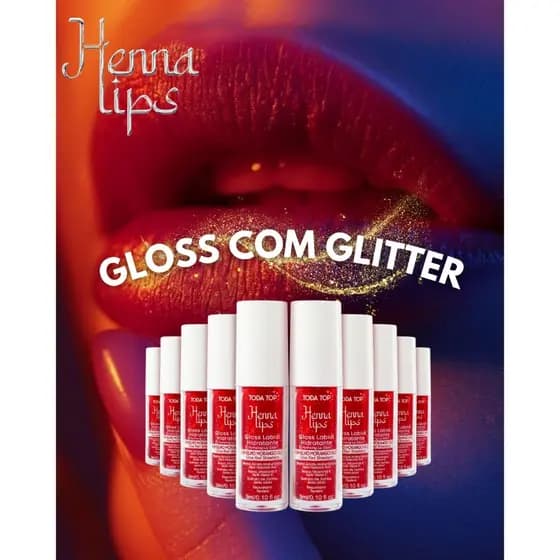 5/10 un Gloss Com Glitter Labial Pigmentante Hidratante Vermelho Morango - TODATOP