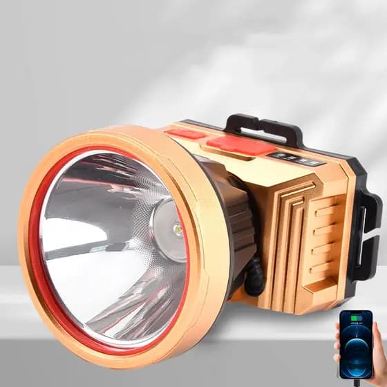 Farol forte luz de longo alcance capacete de segurança montado na cabeça lâmpada de mineiro led recarregável ao ar livre emergência grande farol