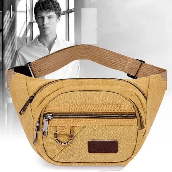 Pochete Organizadora Grande De Lona Resistente Bolsa Cintura