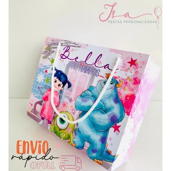 Sacolinhas Monstros S.A Personalizadas Kit Festa Infantil Pegue e Monte