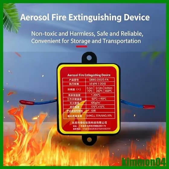 Adesivo Segurança Térmica Ativação Automática kim Descarga Aerossol 6 Segundos, Ideal Para Espaços Aper