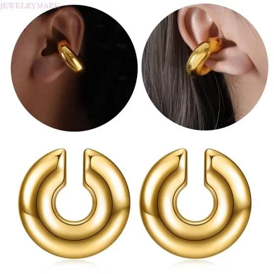 Judeu Pedaço Orelha Manguito Brincos Piercing Grosso Huggie Clipes Para Versátil Earwears Qualquer O