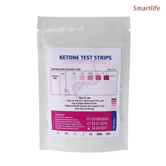 1 Set 100pcs URS-1K Test Strips Ketone Reagent Testing Anti-vc Urinalysis Home Ketosis Tests Analysis Professional Fast Testing