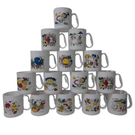 kit 15 Canecas Plásticas Colorir Canetinha Decoração Lembrancinha