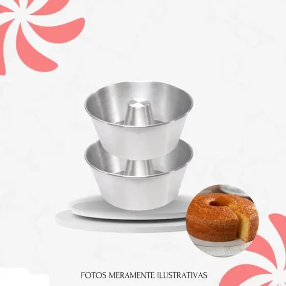 Kit C/2 Formas Torta Suíça Pudim/Caseirinhos - 18x8