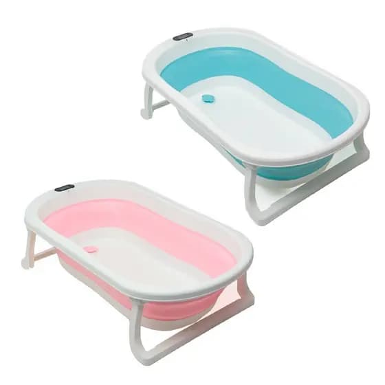 Banheira P/Bebe Dobrável Portátil Com Medidor de Temperatura